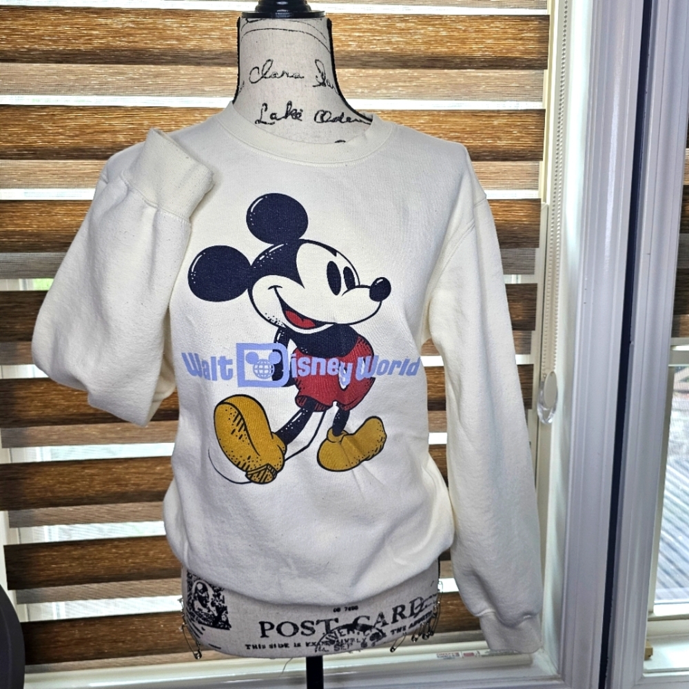 Disneyland Mickey Mouse Vintage Cream Sweater